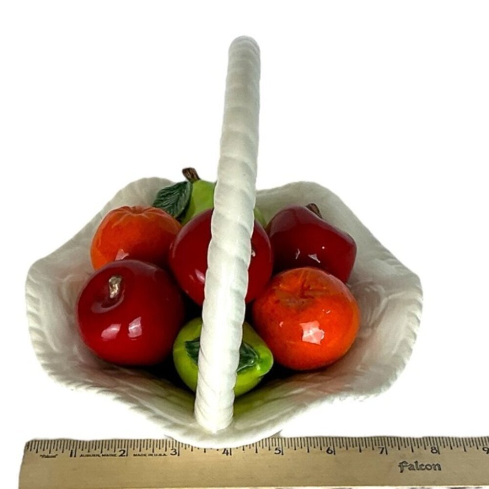 Vintage Ceramic Fruit Basket Apple Orange Pear Mid Century Modern MCM Circa 70’s - Picture 5 of 15